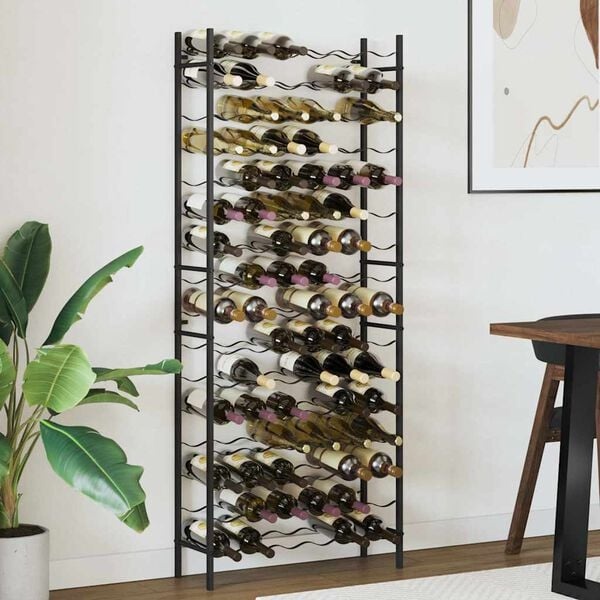 Vidaxl Casier à vin en fer 96 bouteilles - Noir - 41% de remise