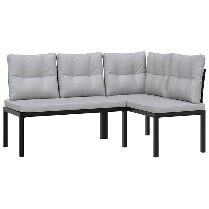 Vidaxl Ensemble de 2 bancs de jardin, acier noir - 41% de remise
