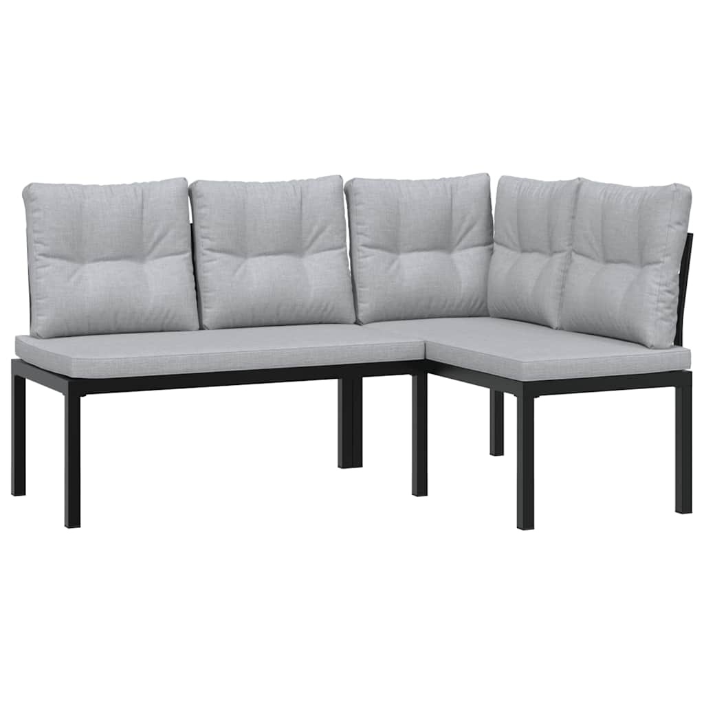 Vidaxl Ensemble de 2 bancs de jardin, acier noir - 41% de remise