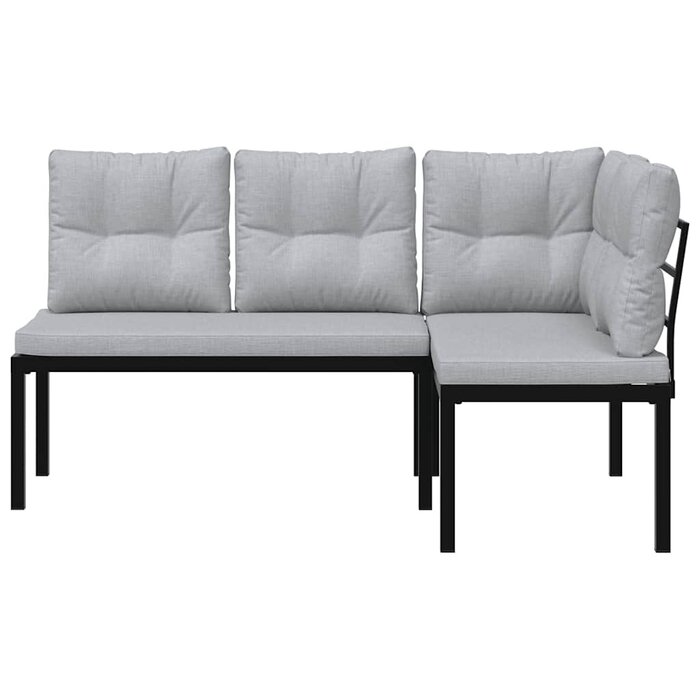Vidaxl Ensemble de 2 bancs de jardin, acier noir - 41% de remise