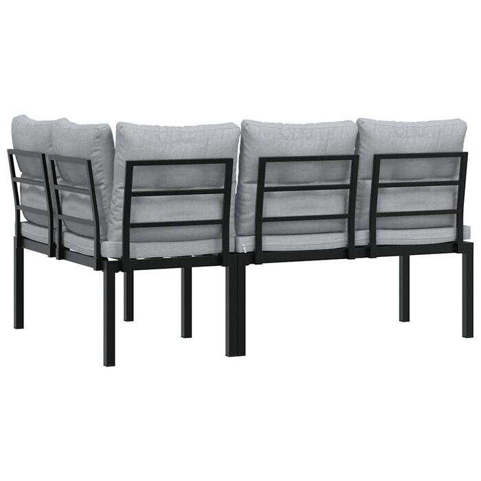 Vidaxl Ensemble de 2 bancs de jardin, acier noir - 41% de remise
