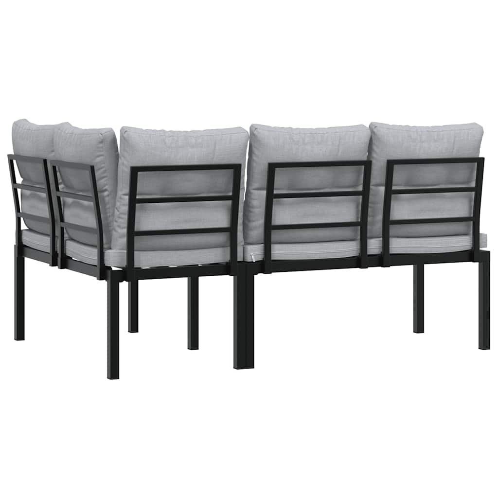 Vidaxl Ensemble de 2 bancs de jardin, acier noir - 41% de remise