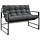 Banc de jardin avec coussin 113 cm - Acier et textilène - 41% de remise