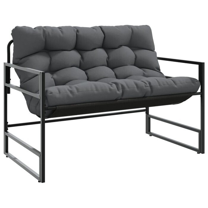 Vidaxl Banc de jardin avec coussin 113 cm - Acier et textilène - 41% de remise