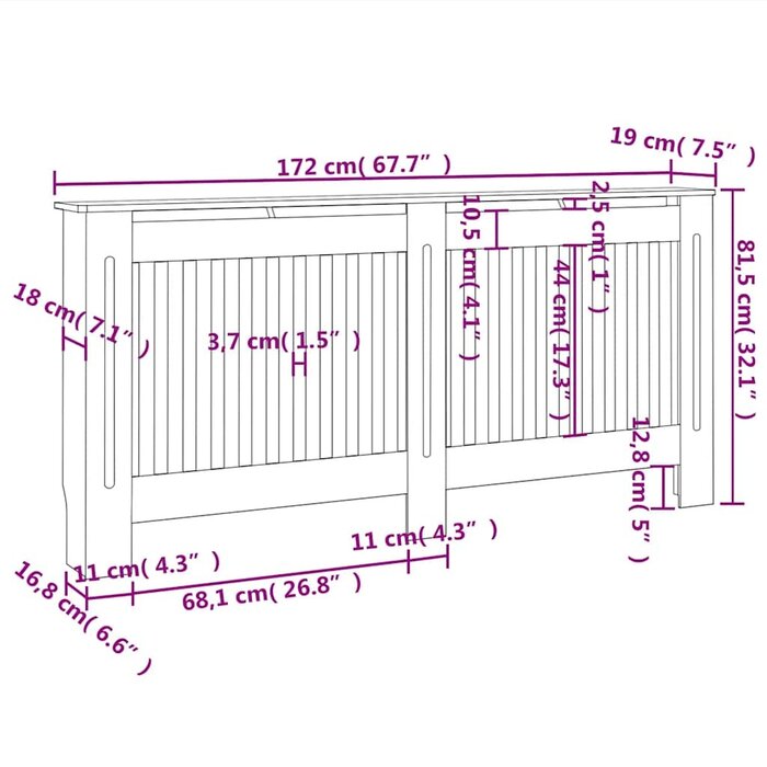 Vidaxl Cache-radiateur en MDF blanc 172 cm - 47% de remise