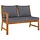 Banc de jardin en acacia 114,5 cm avec coussin gris foncé - 35% de remise