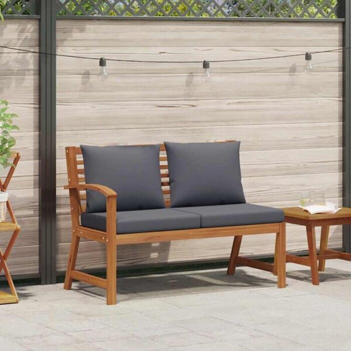 Vidaxl Banc de jardin en acacia 114,5 cm avec coussin gris foncé - 35% de remise