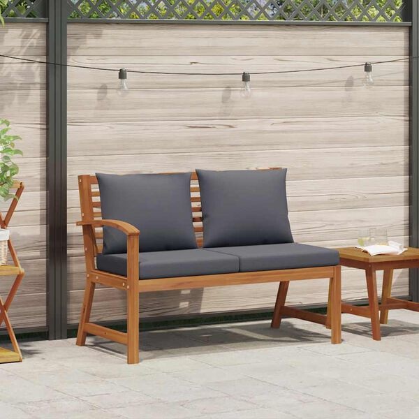 Vidaxl Banc de jardin en acacia 114,5 cm avec coussin gris foncé - 35% de remise