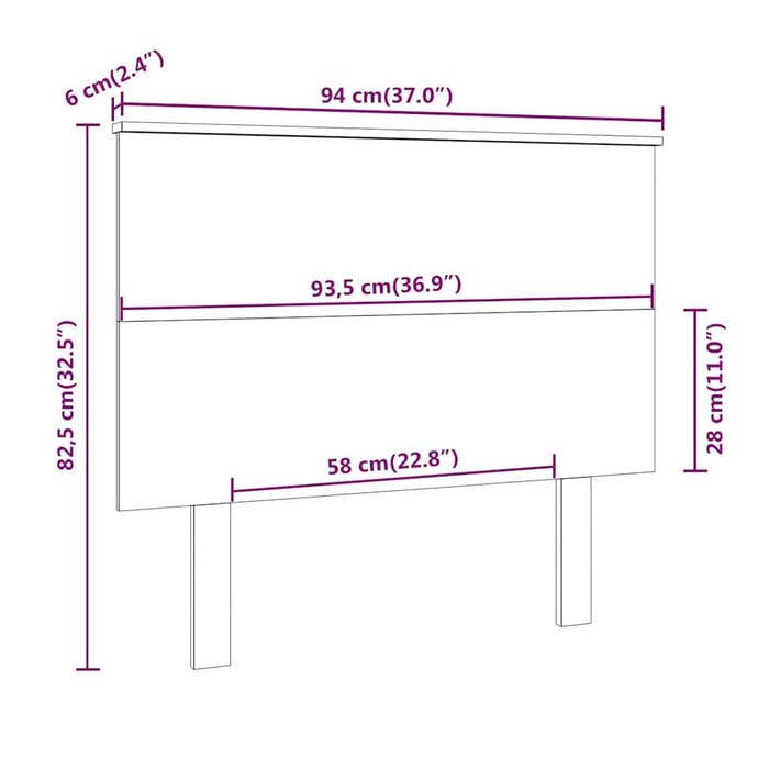 Vidaxl Tête de lit en pin massif blanc 94x82,5cm - 30% de remise