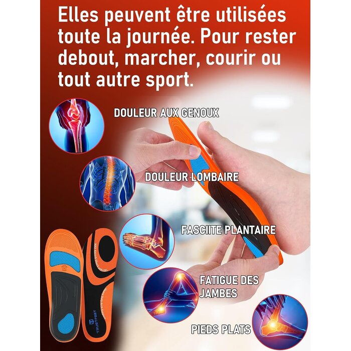 Semelles orthopédiques soutien voûte plantaire - Taille XS - 27% de remise