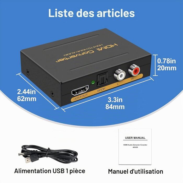 Extracteur audio HDMI 4K 30Hz Zwart - 30% de remise