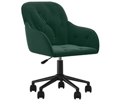 Vidaxl Chaise de bureau pivotante en velours vert foncé - 40% de remise
