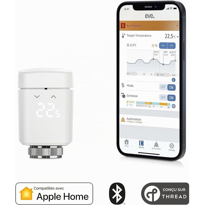 Thermostat Radiateur Intelligent - 35% de remise - Bluetooth & Thread - Blanc
