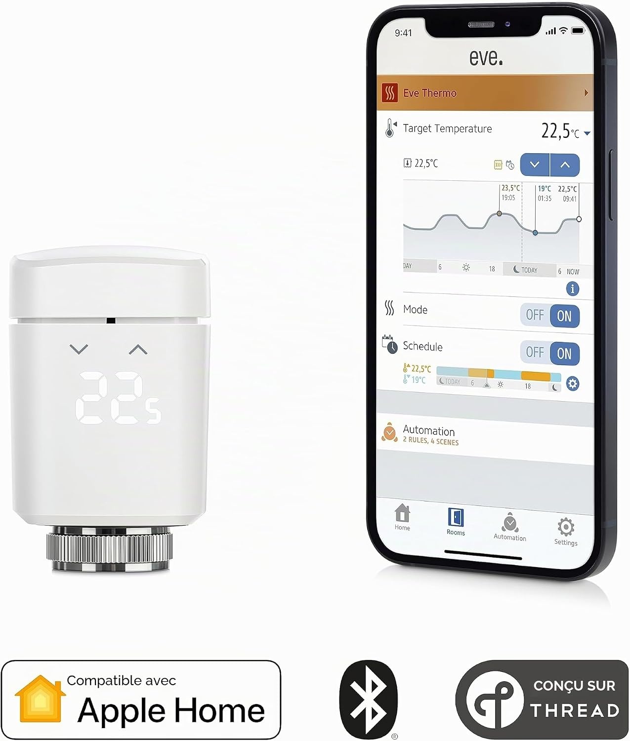 Thermostat Radiateur Intelligent - 35% de remise - Bluetooth & Thread - Blanc