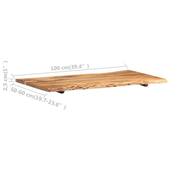 Vidaxl Plateau de table en bois d'acacia massif 100cm - 40% de remise