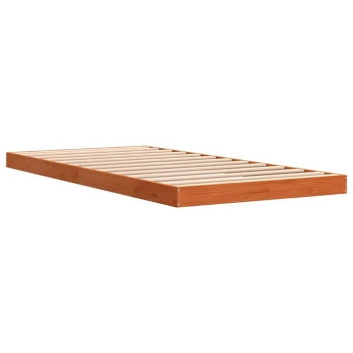 Vidaxl Cadre de lit en bois massif 90x200cm - Brun ciré - 40% de remise