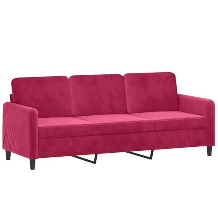 Vidaxl Canapé 3 places velours rouge vin 180 cm - 46% de remise