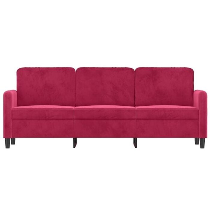 Vidaxl Canapé 3 places velours rouge vin 180 cm - 46% de remise