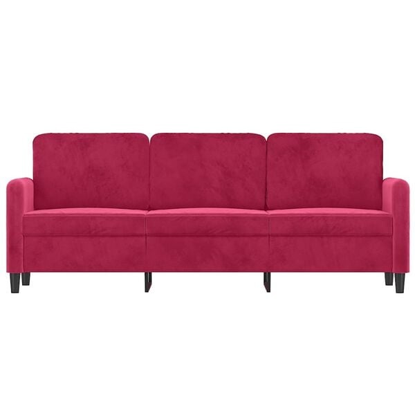 Vidaxl Canapé 3 places velours rouge vin 180 cm - 46% de remise