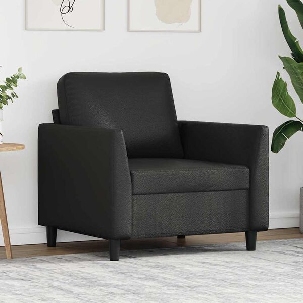 Vidaxl Fauteuil moderne en similicuir noir - 40% de remise