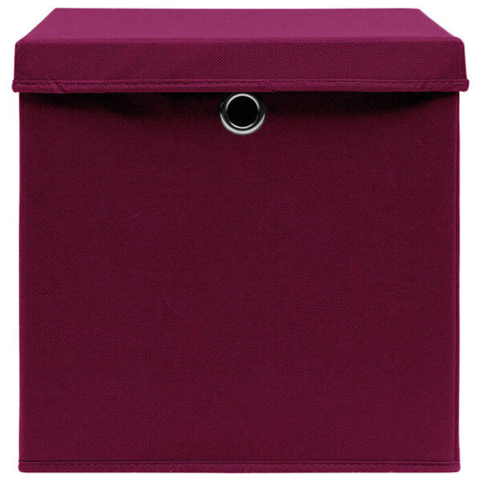 Vidaxl Lot de 4 boîtes de rangement pliables rouge foncé, 38% de remise