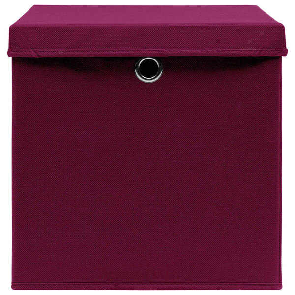 Vidaxl Lot de 4 boîtes de rangement pliables rouge foncé, 38% de remise