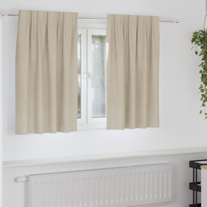 Vidaxl Rideaux en velours crème 140 x 140 cm, lot de 2 - 38% de remise