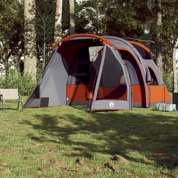 Vidaxl Tente tunnel 4 places gris et orange - 41% de remise