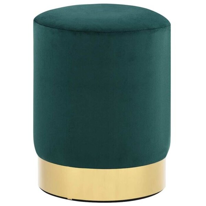 Vidaxl Tabouret velours vert et doré forme tonneau - 31% de remise