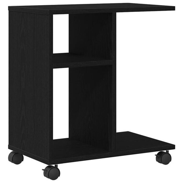 Vidaxl Table d'appoint à roulettes noir chêne 50x30x55 cm - 36% de remise