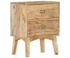Vidaxl Table de chevet en bois de manguier massif - 2 tiroirs - 41% de remise