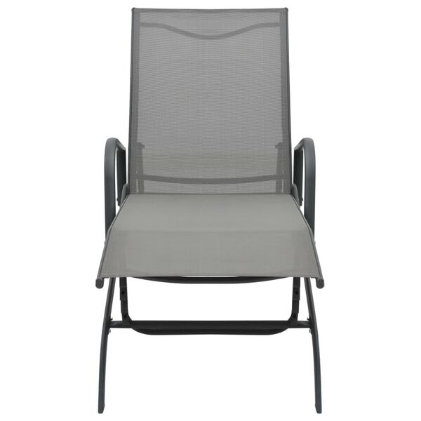 Vidaxl Bain de soleil acier et textilène gris - 34% de remise