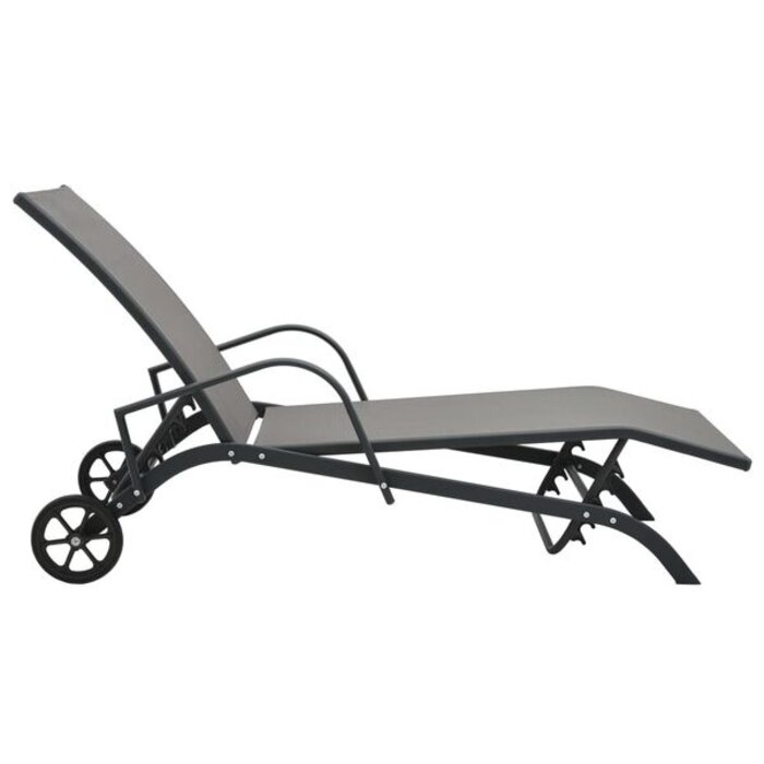 Vidaxl Bain de soleil acier et textilène gris - 34% de remise