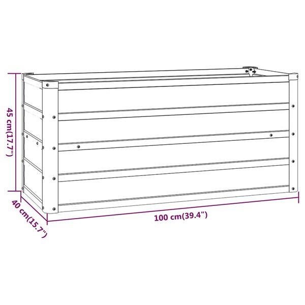Vidaxl Jardinière en acier corten 100x40x45 cm - Déballé - 38% de remise