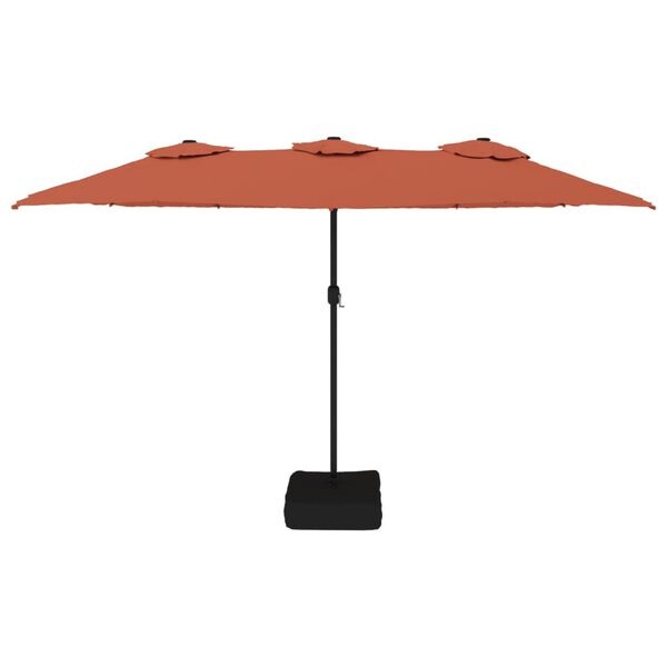 Vidaxl Parasol double toit terracotta 449x265 cm avec LED - 41% de remise