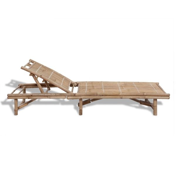 Vidaxl Bain de soleil en bambou réglable - 200 x 65 cm - 41% de remise