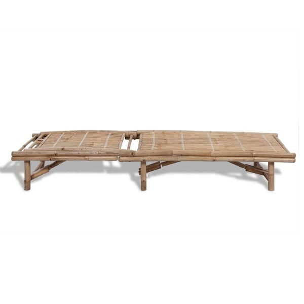 Vidaxl Bain de soleil en bambou réglable - 200 x 65 cm - 41% de remise