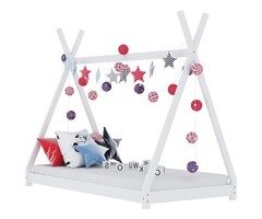 Vidaxl Lit cabane pour enfant 70x140 cm en bois massif blanc - 40% de remise
