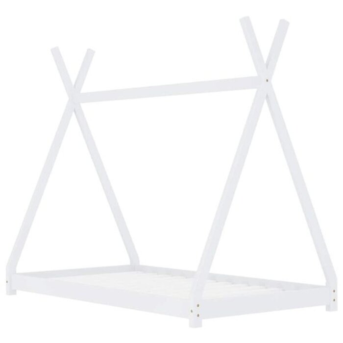 Vidaxl Lit cabane pour enfant 70x140 cm en bois massif blanc - 40% de remise