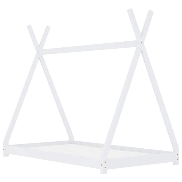 Vidaxl Lit cabane pour enfant 70x140 cm en bois massif blanc - 40% de remise
