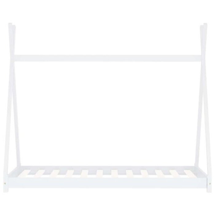 Vidaxl Lit cabane pour enfant 70x140 cm en bois massif blanc - 40% de remise