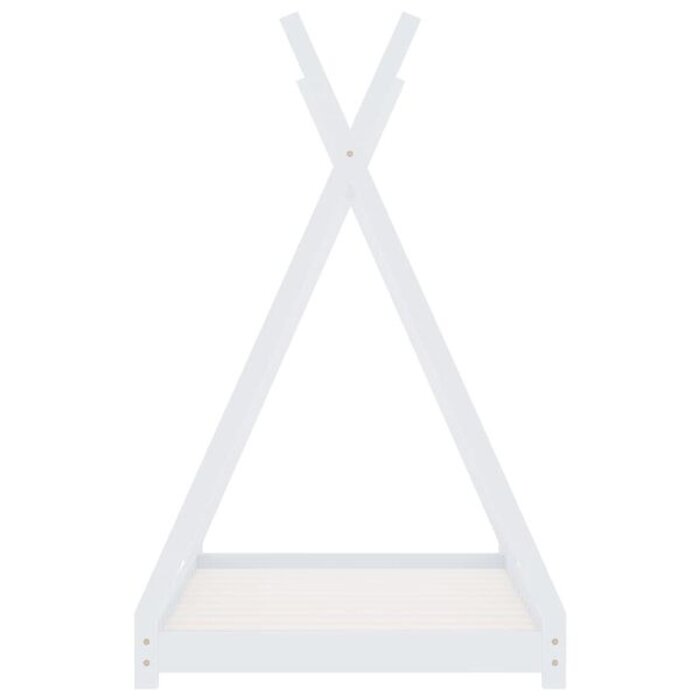 Vidaxl Lit cabane pour enfant 70x140 cm en bois massif blanc - 40% de remise