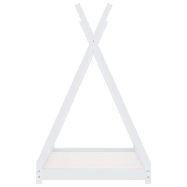 Vidaxl Lit cabane pour enfant 70x140 cm en bois massif blanc - 40% de remise