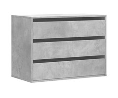 Vidaxl Commode 3 tiroirs gris béton 80 cm - 32% de remise