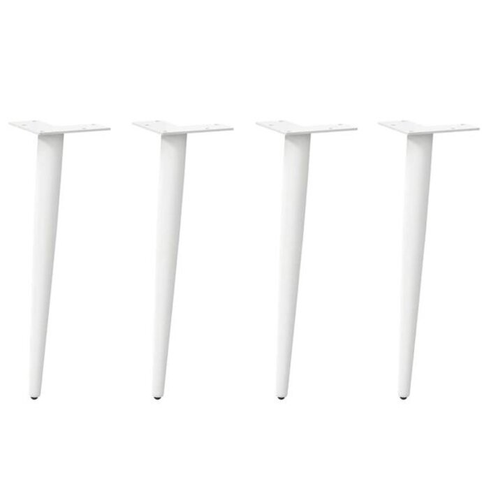 Vidaxl 4 Pieds de table basse coniques 42-43 cm acier blanc - 38% de remise