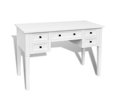 Vidaxl Bureau blanc 5 tiroirs en bois - 41% de remise