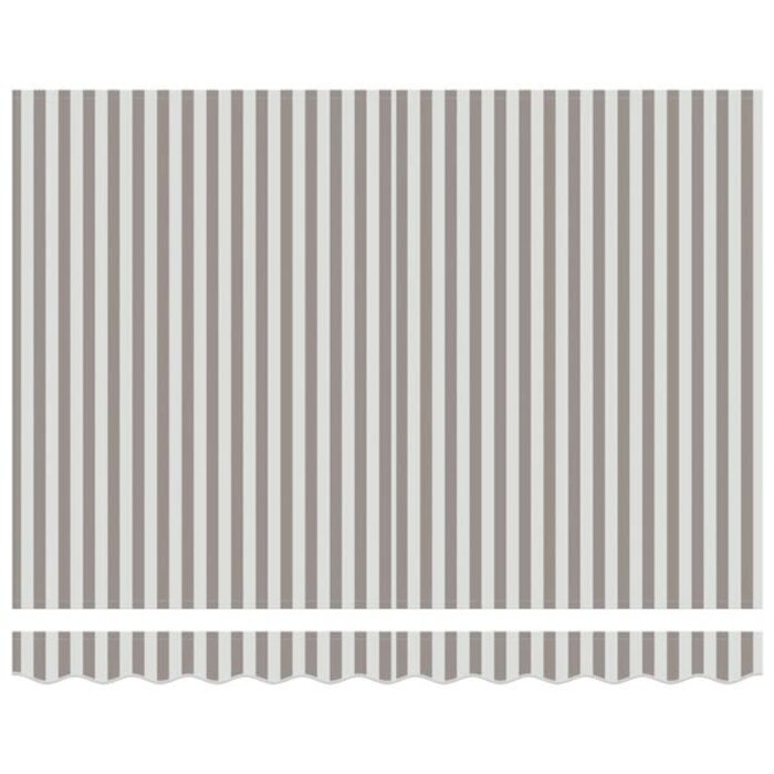 Vidaxl Toile de rechange store banne 4x3m - Rayé gris et blanc - 39% de remise