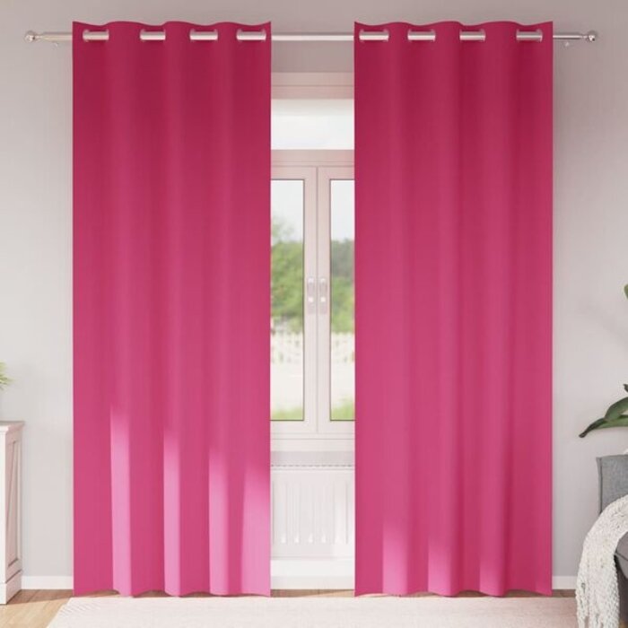 Vidaxl Lot de 2 rideaux occultants rose vif 245x140 cm - 37% de remise