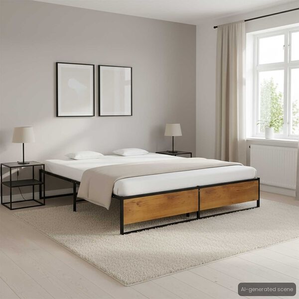 Vidaxl Cadre de lit métal noir 160x200 cm - 40% de remise
