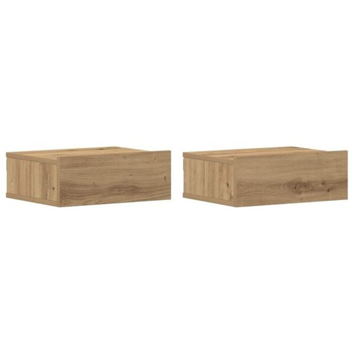 Vidaxl Lot de 2 tables de chevet flottantes chêne artisan - 35% de remise
